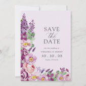 Floral Lavender Save the Date (Vorderseite)
