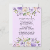 Floral Lavender Vielen Dank Beileid Memorial Gebet Dankeskarte (Rückseite)