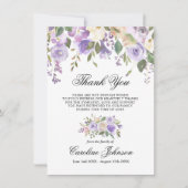 Floral Lavender Vielen Dank Beileid Memorial Gebet Dankeskarte (Vorderseite)