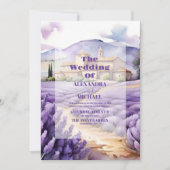 Floral Lavender Wedding Einladung (Vorderseite)