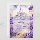 Floral Lavender Wedding Einladung (Vorderseite)