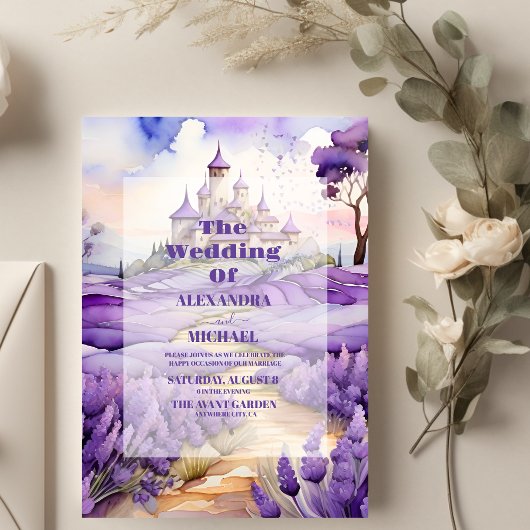 Floral Lavender Wedding Einladung