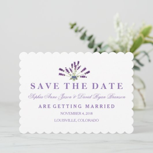 Floral Lavender Wedding speichern das Datum Save The Date (Stehend Vorderseite)