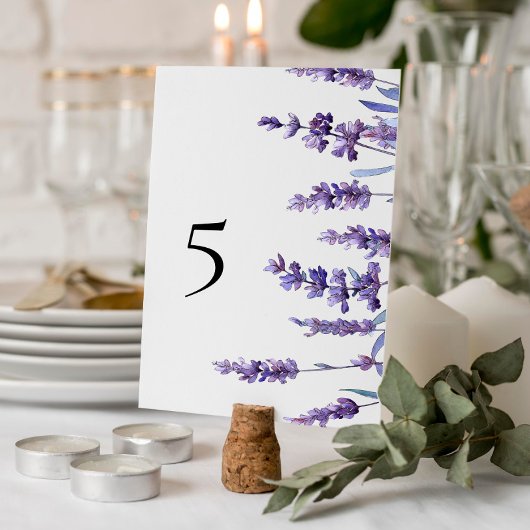 Floral Lavender Wedding Tischnummer