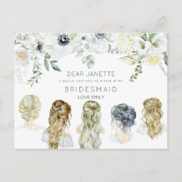 Floral Leaf Bridal Hair Girls Bridesmaid Anforderu Postkarte