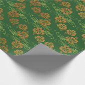 Floral Leafs Emerald Green GoldenChic Geschenkpapier (Ecke)
