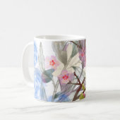 Floral Leaves Art – Elegant Flowers and Botanical Kaffeetasse (Vorderseite Links)