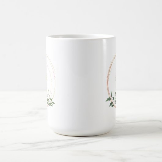 Floral Leaves & Branches in Pink with Quote Mom Kaffeetasse (Mittel)
