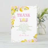  Floral Lemon Birthday Dankeskarte (Stehend Vorderseite)