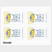 Floral Lemon Brautparty Vielen Dank Rechteckiger Aufkleber (Blatt)
