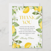 Floral Lemon Citrus 1. Geburtstag Dankeskarte (Vorderseite)