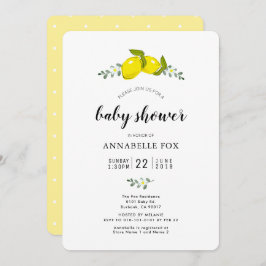 Floral Lemon Citrus Elegant Baby Dusche Einladung