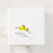 Floral Lemon Citrus White Baby Dusche Geschenkanhänger (Beispiel)
