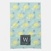 Floral Lemon Muster Mint Grünes Küchentuch (Vertikal)