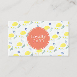 Floral Lemon Muster Niedlich Yellow Loyalty Card Visitenkarte