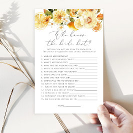 Floral Lemon Wer kennt das beste Spiel der Braut