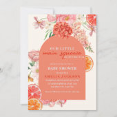 Floral Lemon Zitrusfrüchte Hauptpresse Babydusche Einladung (Vorderseite)