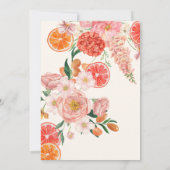 Floral Lemon Zitrusfrüchte Hauptpresse Babydusche Einladung (Rückseite)