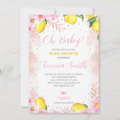 Floral Lemonade Baby Dusche Einladung (Vorderseite)