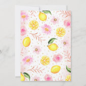 Floral Lemonade Baby Dusche Einladung (Rückseite)