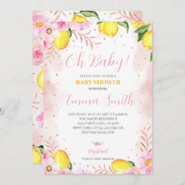 Floral Lemonade Baby Dusche Einladung