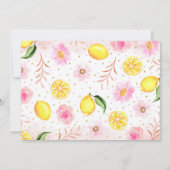 Floral Lemonade Baby Dusche Foto Einladung (Rückseite)