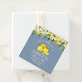 Floral Lemons Dusty Blue Limoncello Wedding Geschenkanhänger (Beispiel)