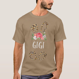 Floral Leopard Gigi Bunny Happy Ostermütter Da T-Shirt