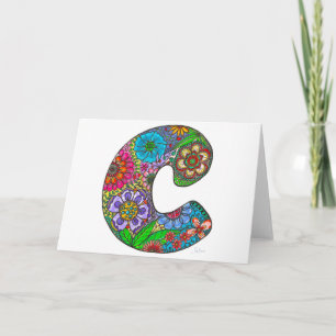 Floral Letter C-Karte - von der Originalvorlage Karte