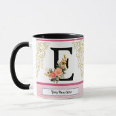 Floral Letter E Mug – Personalized Initial Cup wit Tasse (Links)