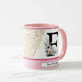 Floral Letter F – Personalized with Name Coffe Mug Tasse (VorderseiteRechts)