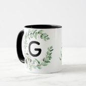 Floral Letter G Initial Coffee Mug Tasse (Vorderseite Links)