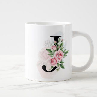 Floral Letter J - Soft Pastell Monogramm Jumbo-Tasse