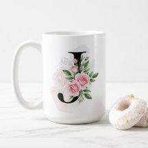 Floral Letter J - Soft Pastell Monogramm