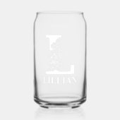 Floral Letter L Monogramm Personalisiert Name Weiß Dosenglas (Vorderseite)