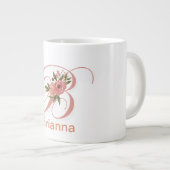 Floral Letter Modern Monogram Initial Jumbo-Tasse (Vorderseite Rechts)