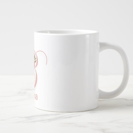 Floral Letter Modern Monogram Initial Jumbo-Tasse (Rechts)