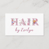 Floral Letters Hair Business Card Visitenkarte (Vorderseite)