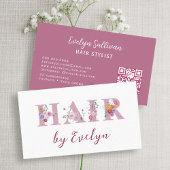 Floral Letters Hair Business Card Visitenkarte