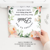 Floral "Letters to the Bride" Bridal Shower sign Poster