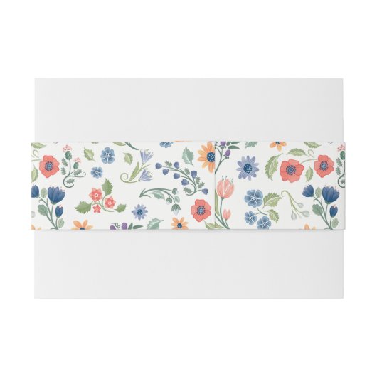 Floral Liebe Bauchband Einladungsbanderole (Rückseitenbeispiel)