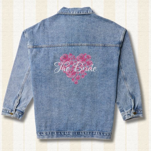 Floral Liebe Heart Denim Jacket Jeansjacke