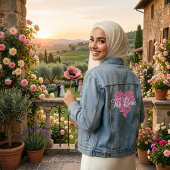 Floral Liebe Heart Denim Jacket Jeansjacke