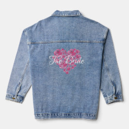 Floral Liebe Heart Denim Jacket Jeansjacke