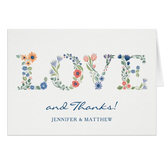 Floral LIEBE Vielen Dank (Vorderseite (Horizontal))