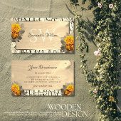 Floral Light Brown Wood Grain Tree Barks Initialen Visitenkarte