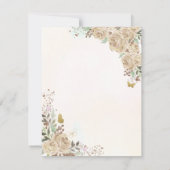 Floral Light Gold Princess Quinceanera Vielen Dank Dankeskarte (Rückseite)