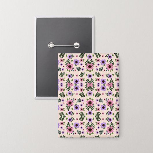 Floral light switch cover featuring a symmetrical  button (Vorderseite/Rückseite)
