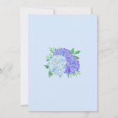 Floral Lila Blue Hydrangea Bouquet Brautparty Einladung (Rückseite)