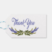 Floral Lila Danke Ihnen Lavender Blume Geschenkanhänger (Rückseite Horizontal)